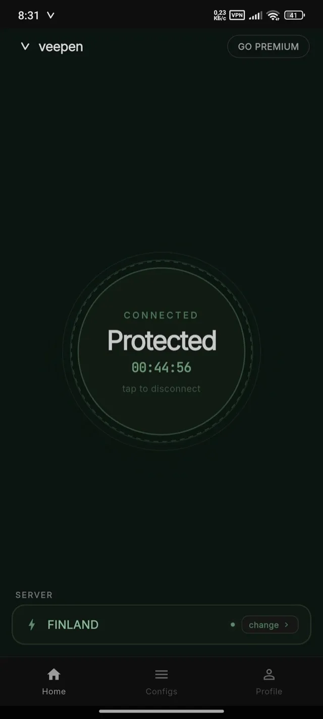 Veepen VPN — home connected